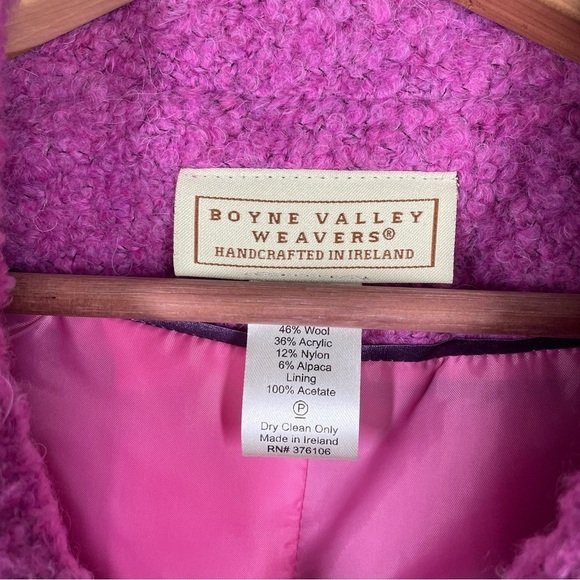 VTG Boyne Valley Weavers Ireland Wool Alpaca Blend Pink Coat Extra Large - Picture 6 of 6